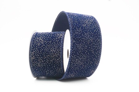 Blauw effen velourslint met glinsterend stofeffect_KW0476GC-4-4
